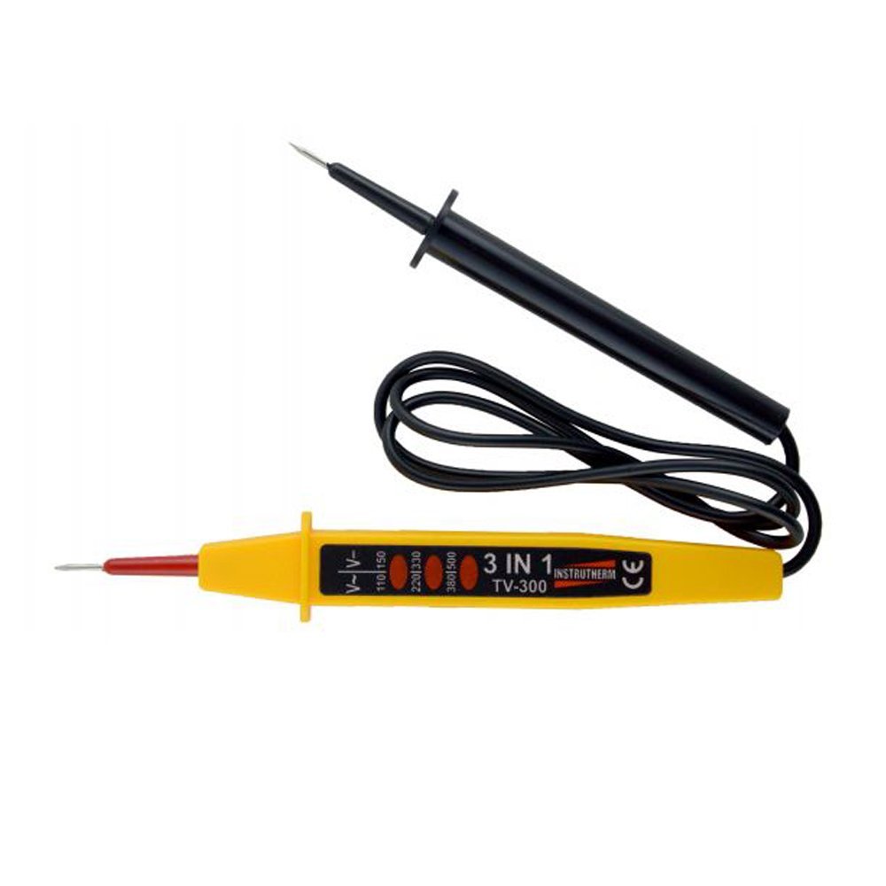 Kit 2 Testador Voltagem Ac Dc 3 Em 1 Led Indicador 110/220/380 Volts Tv-300 Portátil Instrutherm - 3