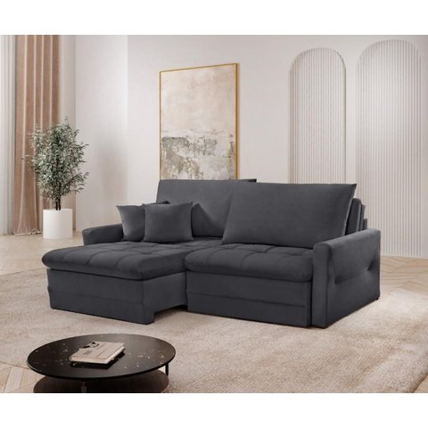 Sofá Retrátil e Reclinável Cristal Caixa Zero 2,20m Pillow de 15cm - Movenzo Estofados