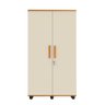 Guarda Roupa Solteiro Multiuso sem Gaveta Reforçado Ouro Fechadura com Chave Nature / Off White - 5