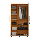 Ver imagem 6 de Guarda Roupa Solteiro Multiuso sem Gaveta Reforçado Ouro Fechadura com Chave Nature / Off White