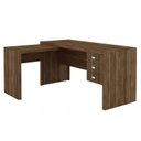 Ver imagem 1 de Mesa de Escritório ME4106 c/ 3 Gavetas Nogal - Tecno Mobili