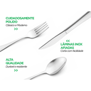 Ver imagem 4 de Conjunto de Talheres 16 Peças Aço Inox Mesa Cozinha Completo