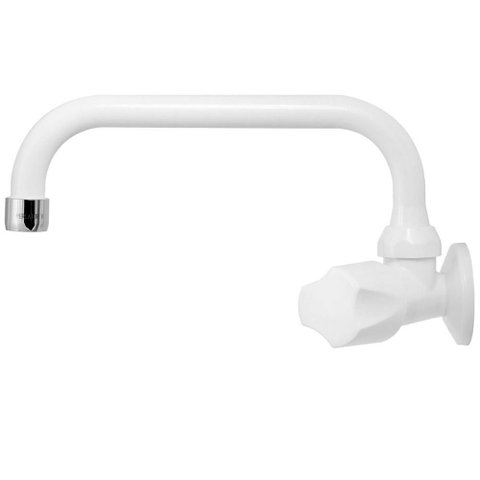 Torneira Para Cozinha De Parede Bica Horizontal Foz Branca