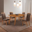 Ver imagem 1 de Mesa de Jantar Copper 120cm Tampo MDF Laminado Canto Copo e 4 Cadeiras Lorena
