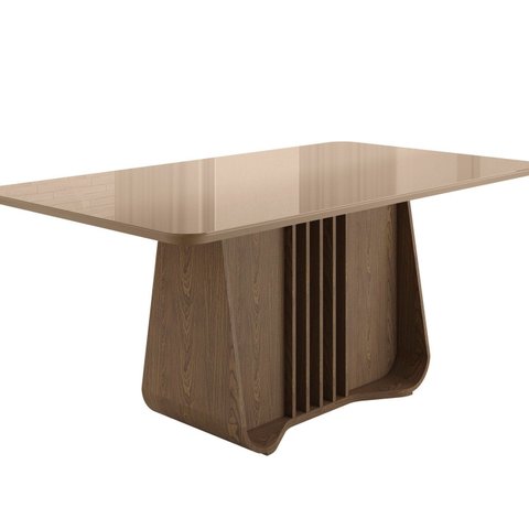 Mesa para Sala de Jantar 6 Lugares Harpa Marrom/Carvalho/Fendi