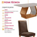 Ver imagem 7 de Mesa de Jantar Alvorada 180cm Tampo MDF Vidro Canto Copo com 6 Cadeiras Carolina