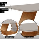 Ver imagem 6 de Mesa de Jantar Alvorada 180cm Tampo MDF Vidro Canto Copo com 6 Cadeiras Carolina