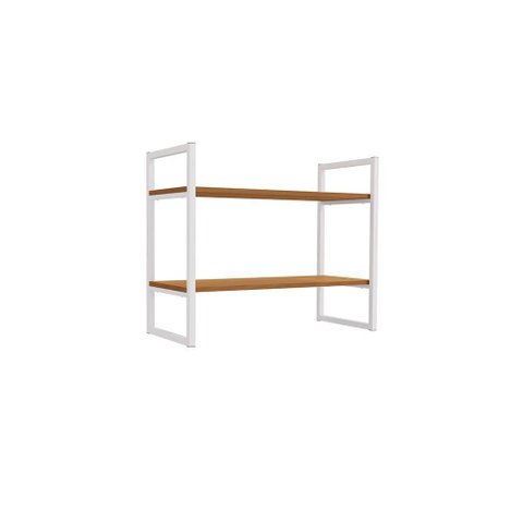 Nicho Organizador Multiuso Desk 2 Prateleiras Canela/branco