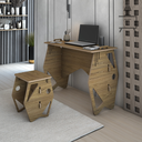 Ver imagem 6 de Kit de Escrivaninha e Banqueta Mesa de Apoio Infantil Juvenil Soho Mdf Amadeirado Naturalle