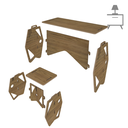 Ver imagem 5 de Kit de Escrivaninha e Banqueta Mesa de Apoio Infantil Juvenil Soho Mdf Amadeirado Naturalle