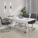 Ver imagem 5 de Mesa de Reunião 200cm para Escritório com Pés Tubulares em Aço Linha P15