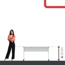 Ver imagem 3 de Mesa de Reunião 200cm para Escritório com Pés Tubulares em Aço Linha P15