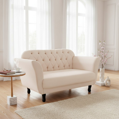 Namoradeira Decorativa Dália Bouclé Marfim