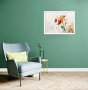 Ver imagem 1 de Quadro Decorativo Borboleta Flor Laranja - 50x70cm:moldura Branca