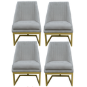 Ver imagem 1 de Kit 04 Cadeiras para Sala de Jantar Ana Base de Ferro Suede Bege - D'classe Decor