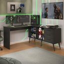 Ver imagem 1 de Escrivaninha Gamer em L para Computador 3 Gavetas Nexus Multimóveis Mp4781 Preto