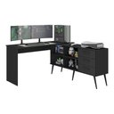 Ver imagem 2 de Escrivaninha Gamer em L para Computador 3 Gavetas Nexus Multimóveis Mp4781 Preto