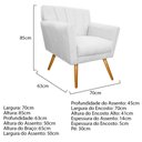 Ver imagem 6 de Kit Diva Recamier Vanessa 140cm Lado Esquerdo e 02 Poltronas Laura Suede Branco - Amarena Móveis