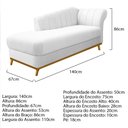 Ver imagem 5 de Kit Diva Recamier Vanessa 140cm Lado Esquerdo e 02 Poltronas Laura Suede Branco - Amarena Móveis
