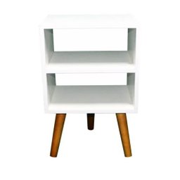 Mesa de Cabeceira Retro Quarto Sala com Duas Prateleiras - 2