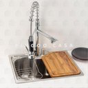 Ver imagem 3 de Cuba para cozinha gourmet pia aço inox com acessórios Jaraqui 50 cm 304 pingoo.casa
