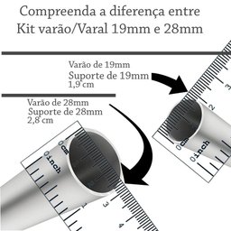 Varão Teto Cortina 1,80 M Com 28Mm Cromado Gesso Drywall - 5