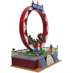 Enfeite Roda Gigante Natalino Natal Papai Noel Led Trem Movimento Cenario Musical Decoraçao Sala Qua