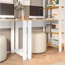 Ver mais imagens de Conjunto com 2 Mesas Escrivaninhas com Estante e Licce 4 Prateleiras 120cm Freijó E Branco