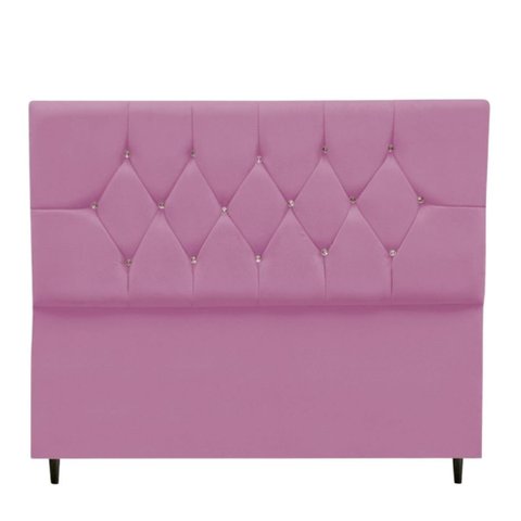 Cabeceira Cama Box Estofada Casal 140 Cm Geovana Suede:rosê
