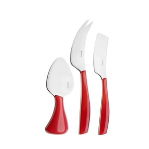 CONJUNTO 3 FACAS BUGATTI QUEIJO GLAMOUR VERMELHO GL3U021F363