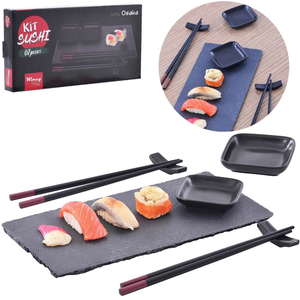 Conjunto Sushi Sashimi P/ 2p Bandeja Pedra Hashi Osaka Wincy