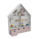 Ver imagem 1 de Casinha Organizadora Infantil com Baús Rosa Kethelyn 100% Mdf