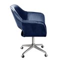 Ver imagem 2 de Poltrona Zara Base Giratória com Rodinhas Cor:Veludo Azul 210