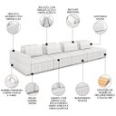 Ver imagem 3 de Sofá Ilha Living com Puff 505cm Siesta M22 Bouclê Branco - Mpozenato