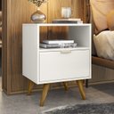 Ver imagem 6 de Kit 2 Mesas De Cabeceira Com 1 Gaveta 14050 Off White Cristal Dmad