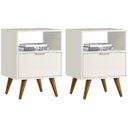 Ver imagem 1 de Kit 2 Mesas De Cabeceira Com 1 Gaveta 14050 Off White Cristal Dmad