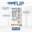 Ver imagem 3 de Jogo de Quarto Infantil Flip Guarda Roupa 3 Portas e Cômoda 1 Porta Branco Fosco - Reller Móveis