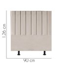 Ver imagem 3 de Cabeceira Estofada Solteiro 90CM Cora Suede Bege - D A DECOR D&A Decor