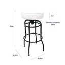 Ver imagem 4 de Conjunto 3 Banquetas Giratória Bar para Bancada Média Altura 65cm cor Preto Assento Branco Poltronas