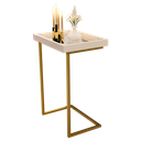 Ver imagem 1 de Mesa Lateral Multiuso para Salas Quarto e Ambientes Pequenos:off Dourado