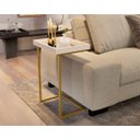 Ver imagem 2 de Mesa Lateral Multiuso para Salas Quarto e Ambientes Pequenos:off Dourado