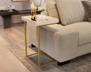 Ver imagem 2 de Mesa Lateral Multiuso para Salas Quarto e Ambientes Pequenos:off Dourado