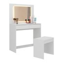 Ver imagem 2 de Penteadeira Infantil 90cm com Banqueta Espelho Led 2 Gavetas Multimóveis Mp4398 Branco