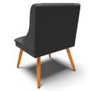 Ver mais imagens de Cadeira Decorativa Sala de Jantar Pés Palito de Madeira Firenze PU Preto Fosco/Natural G19 - Gran Be