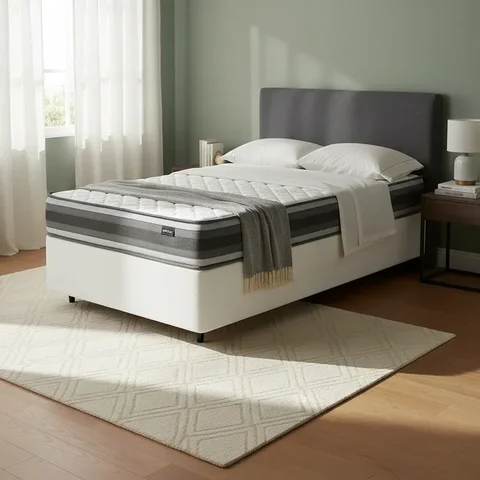 Cama Box com Colchão de Espuma D45 Double Face Territory Hellen Solteiro 88cm
