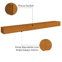 Rack Suspenso para Painel ou Tv até 75 Polegadas 3 Portas 2,00m Egeo Edn - 4