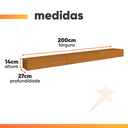 Ver imagem 3 de Rack Suspenso para Painel ou Tv até 75 Polegadas 3 Portas 2,00m Egeo Edn