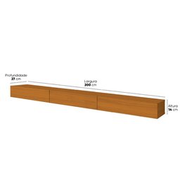 Rack Suspenso para Painel ou Tv até 75 Polegadas 3 Portas 2,00m Egeo Edn - 2