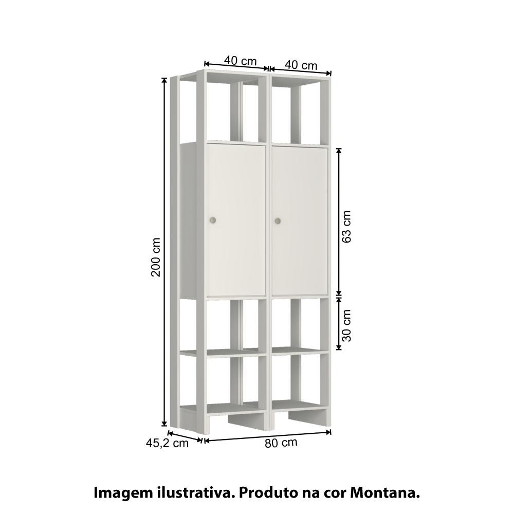 Estante Closet Yes com 2 Portas e 6 Nichos - Montana - 4