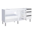 Ver imagem 2 de Gabinete / Balcão de Cozinha Ga em Aço para Pia de 2.00m 3 Gavetas com Corrediças Telescópicas Cor B